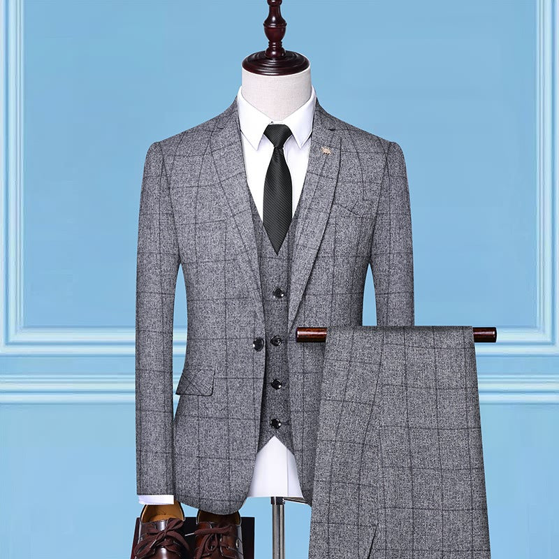 Checkered Three-Piece Professional Suits