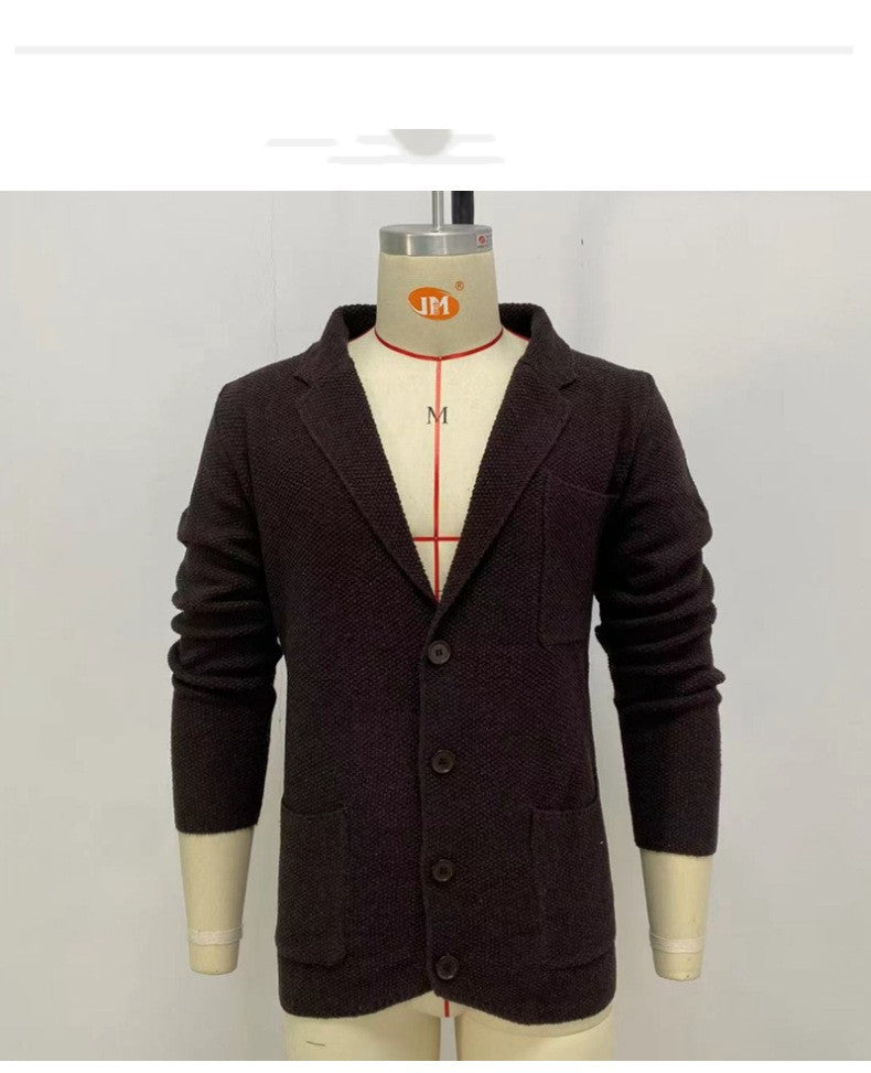 Long Sleeve Woolen Blazer Collar Coat